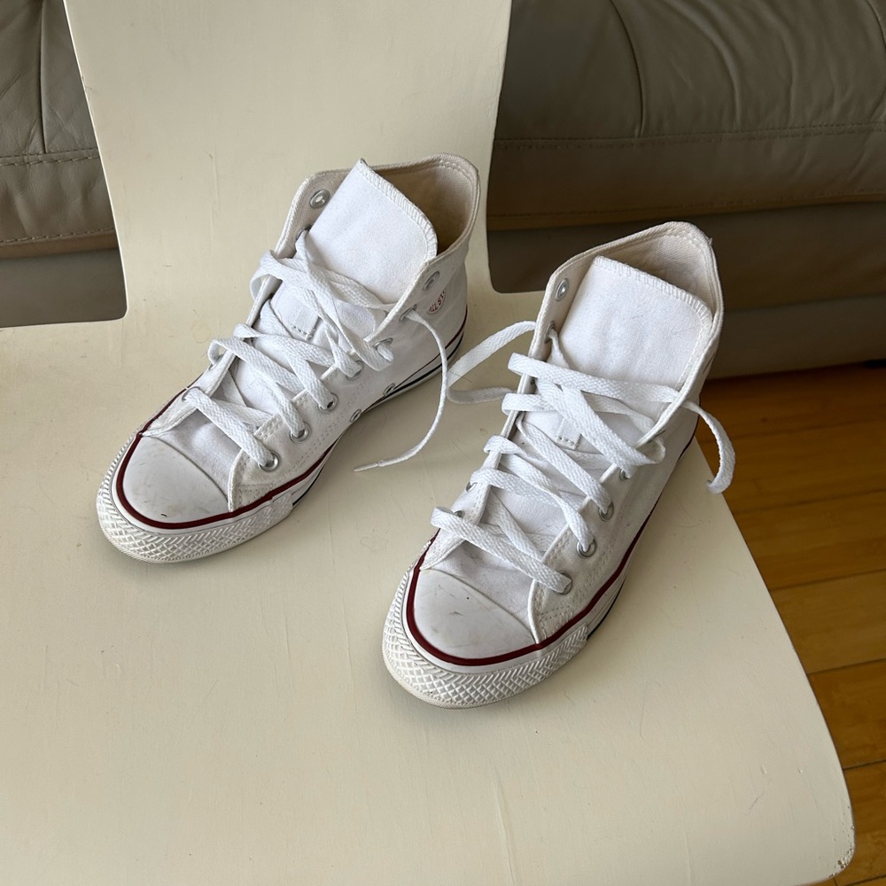 Women’s white high top Converse